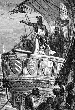 Отплытие Ричарда в поход с острова Кипр.