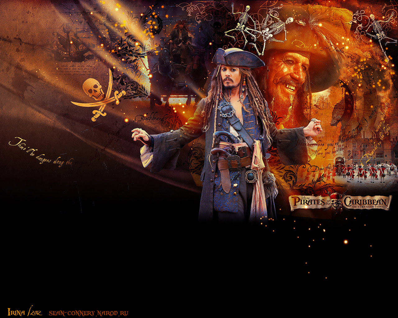   .    (Pirates of the Caribbean. On Stranger Tides).   (Johnny Depp)  Wallpaper