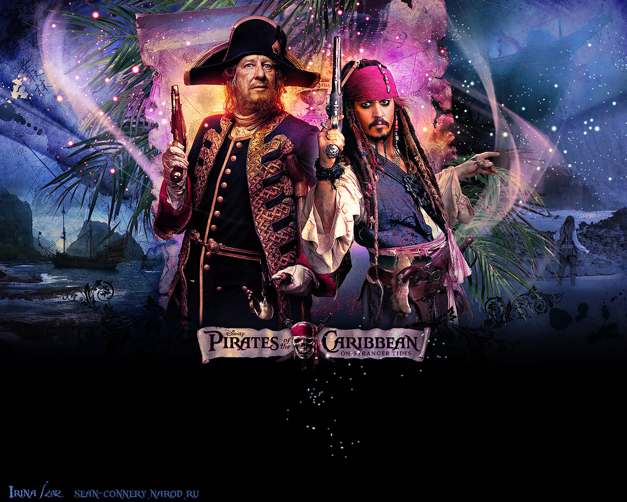   .    (Pirates of the Caribbean. On Stranger Tides).   (Johnny Depp)  Wallpaper