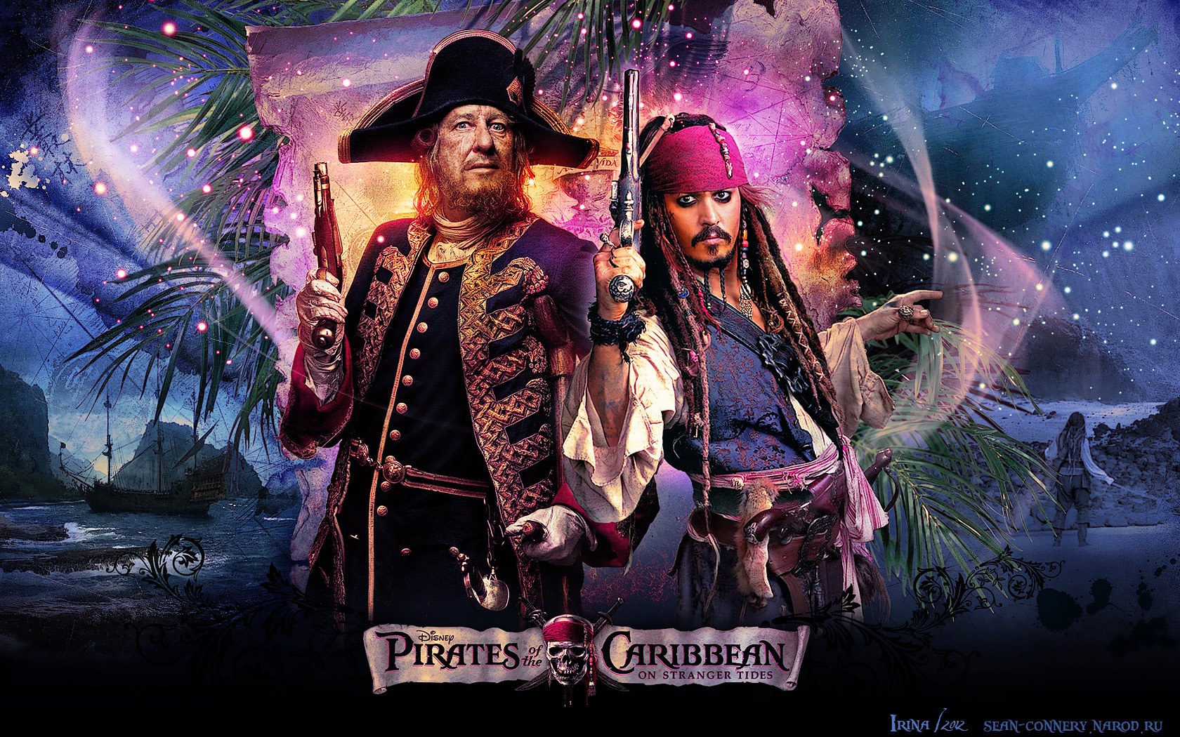 Джонни Депп the Pirates of the Caribbean poster