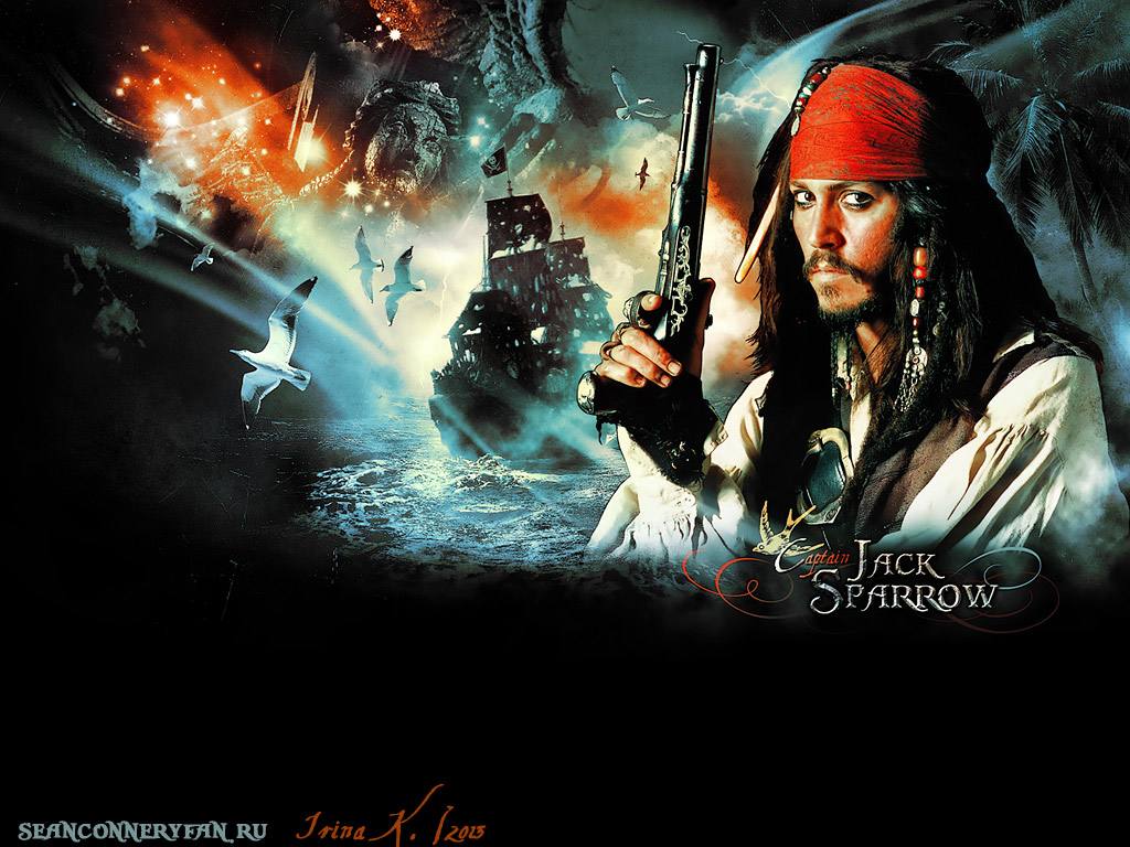 Пираты Карибского моря. Проклятие Черной Жемчужины (Pirates of the Caribbean. The Curse of the Black Pearl), Джонни Депп (Johnny Depp)  Wallpaper