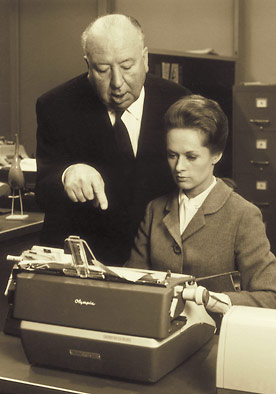 Альфред Хичкок и Типпи Хедрен во время съемок фильма «Марни».